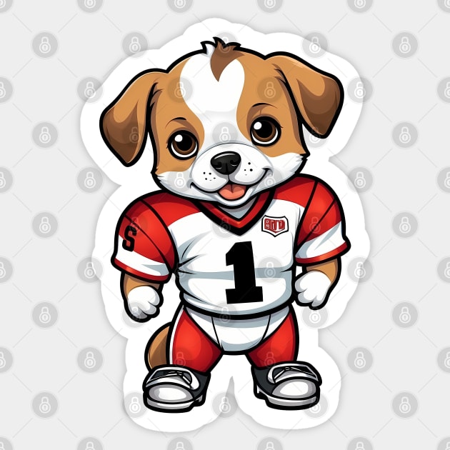 Cute Puppy in Football Jersey Sticker by Leon Star Shop